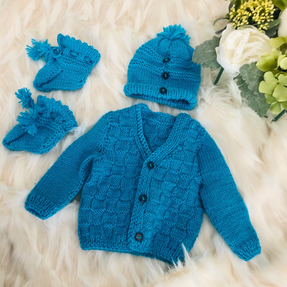 Royal Blue Baby Boy Knit Set
